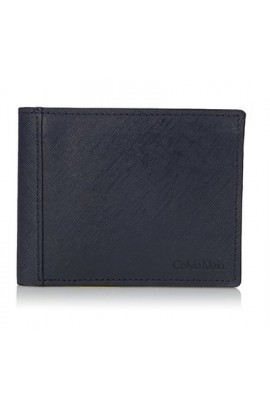 [優質小牛皮]  Calvin Klein Saffinao Leather Slim Wallet  / Navy